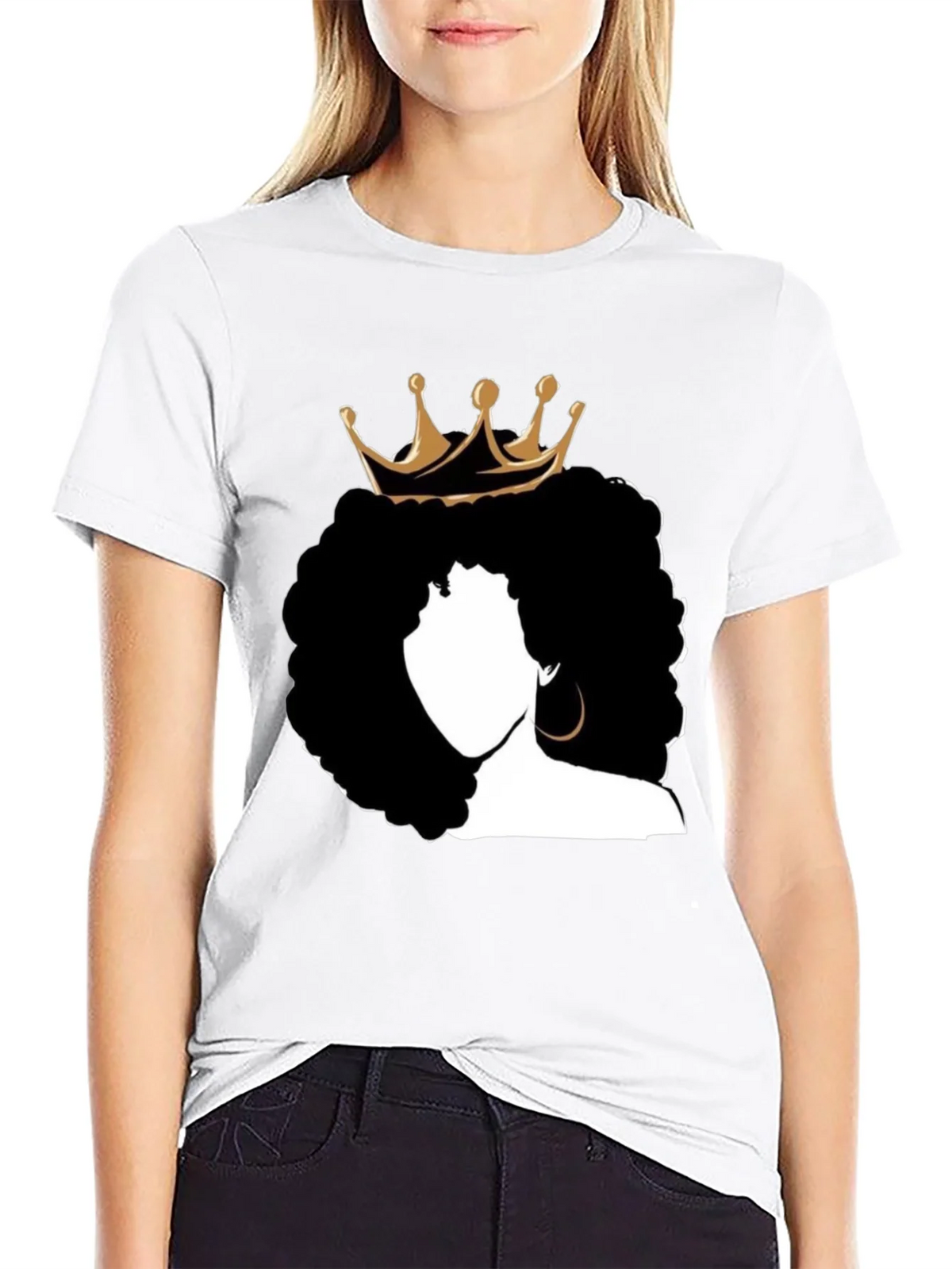 Queen Afro T-Shirt - Black Graphic Tee product image 8