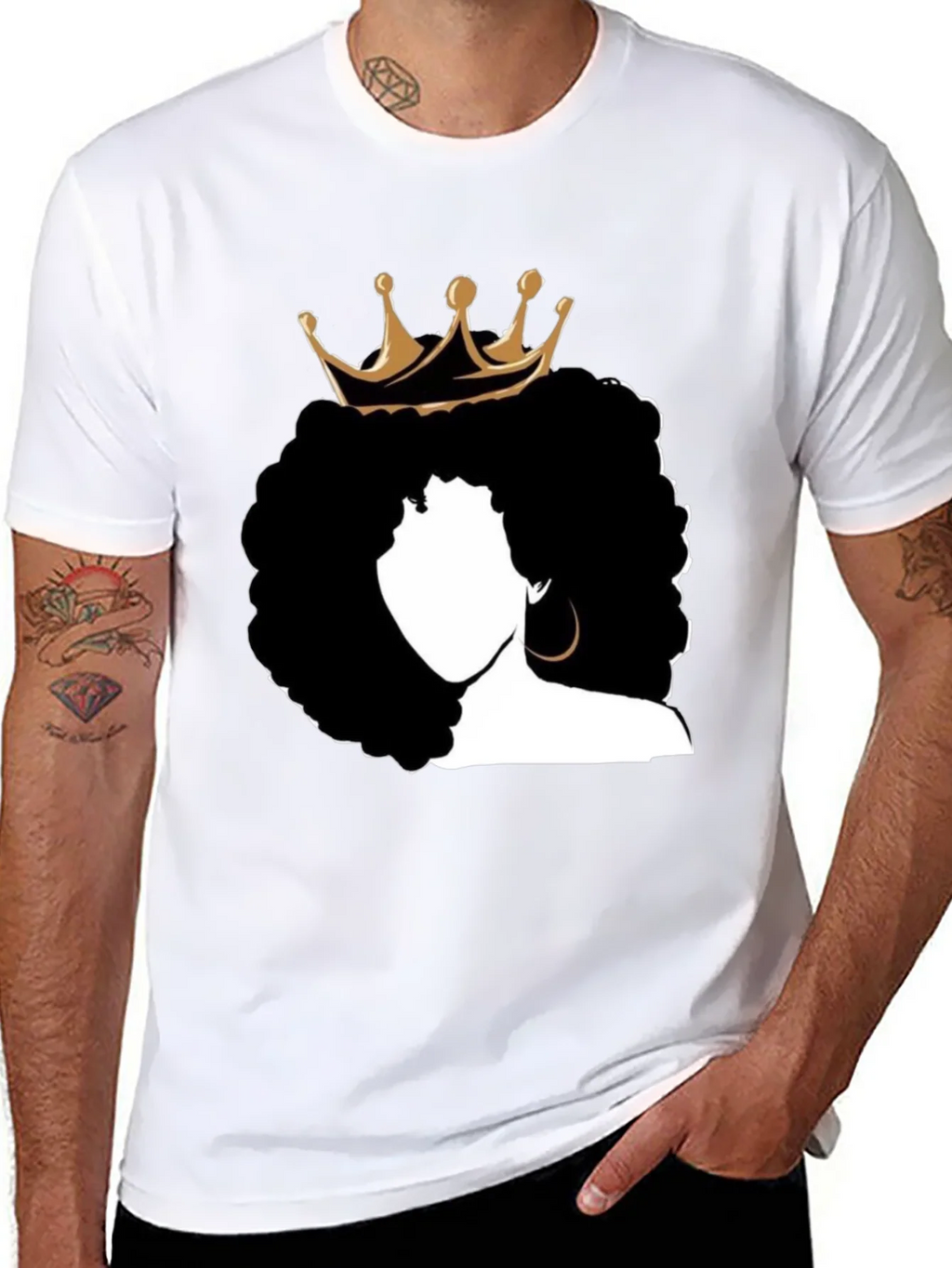 Queen Afro T-Shirt - Black Graphic Tee product image 7