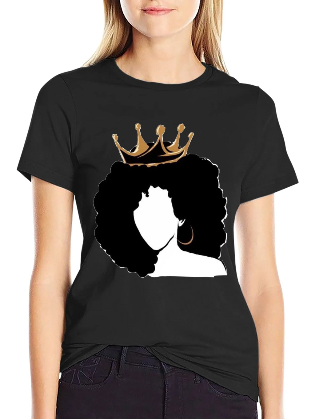 Queen Afro T-Shirt - Black Graphic Tee product image 2