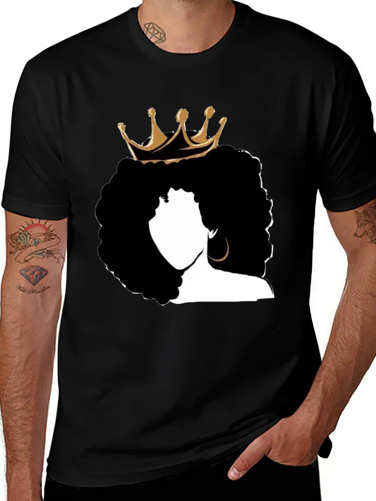 Queen Afro T-Shirt - Black Graphic Tee product image 1