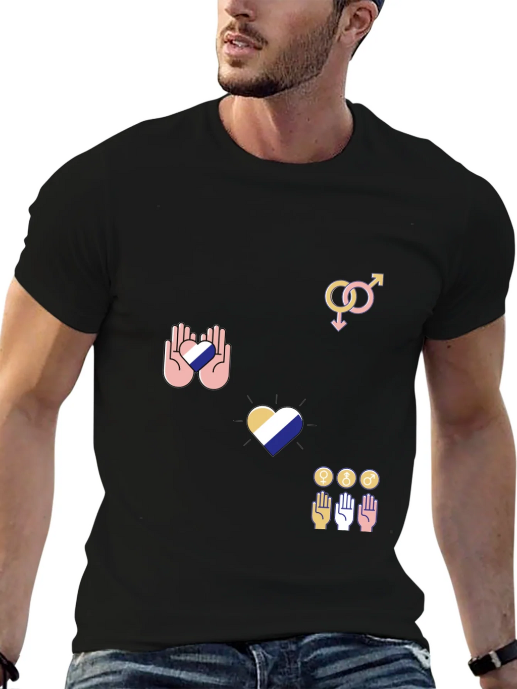 Pride Graphic Tee - Black Cotton Blend product image 6