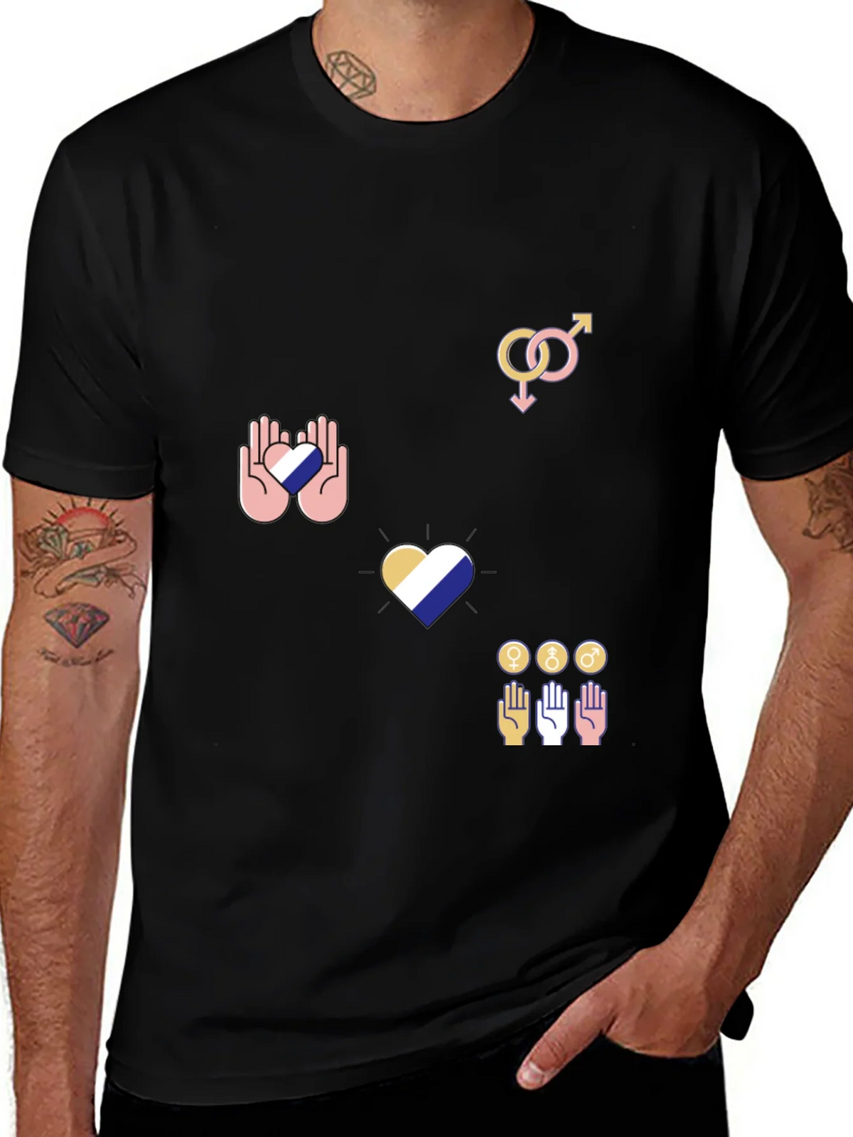 Pride Graphic Tee - Black Cotton Blend product image 1