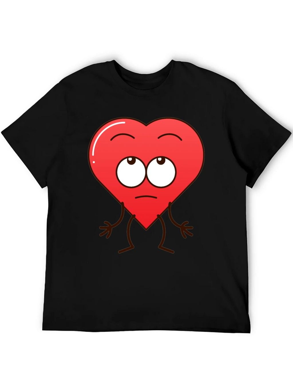 Funny Heart Character Graphic T-Shirt - Black product image 5