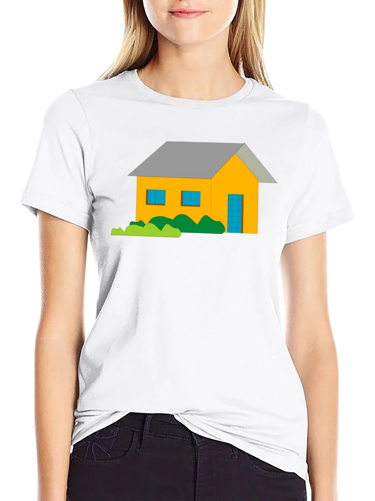 Cartoon House Graphic Tee - Black product image 8