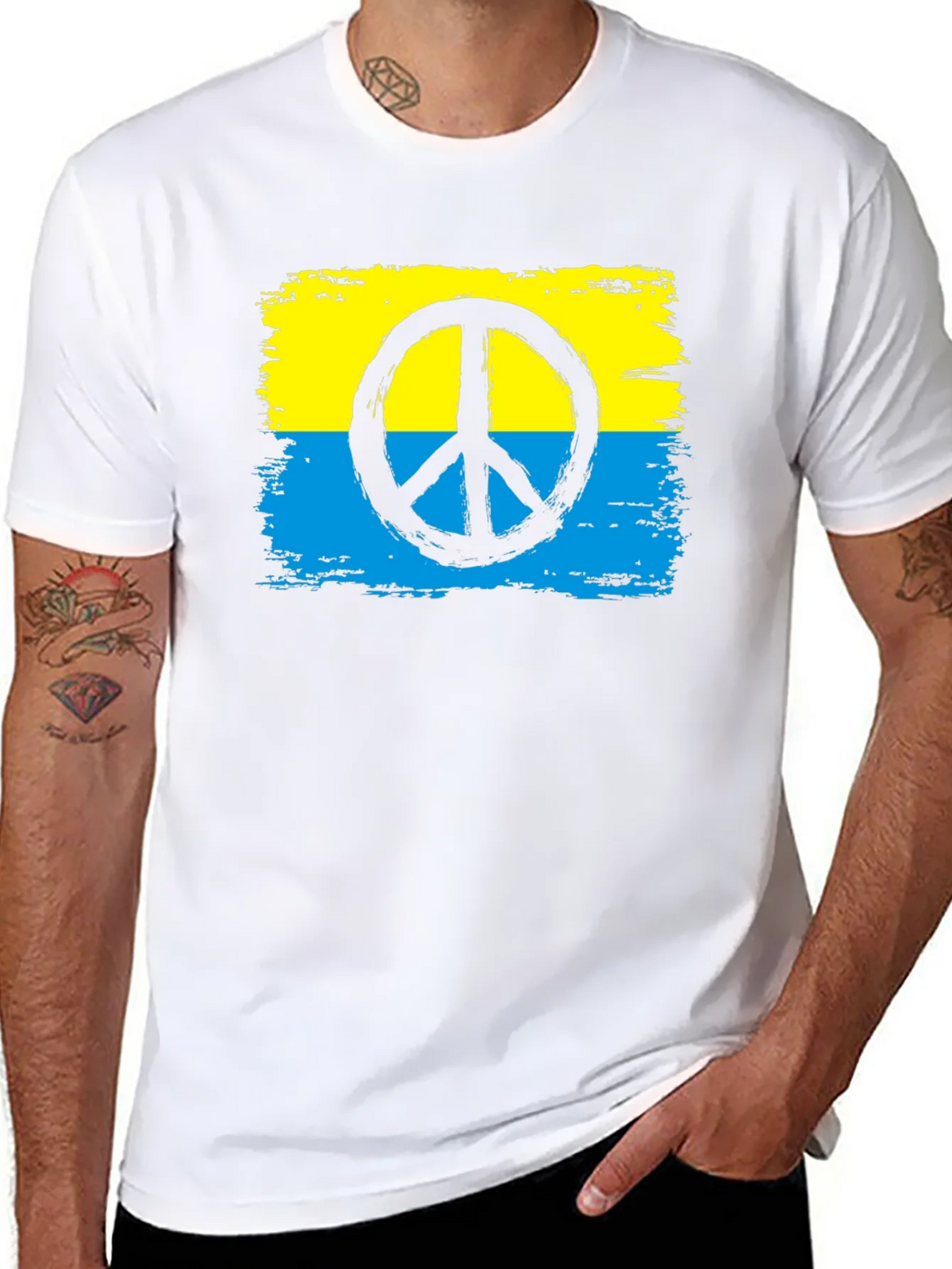 Ukraine Peace Sign T-Shirt - Black product image 7