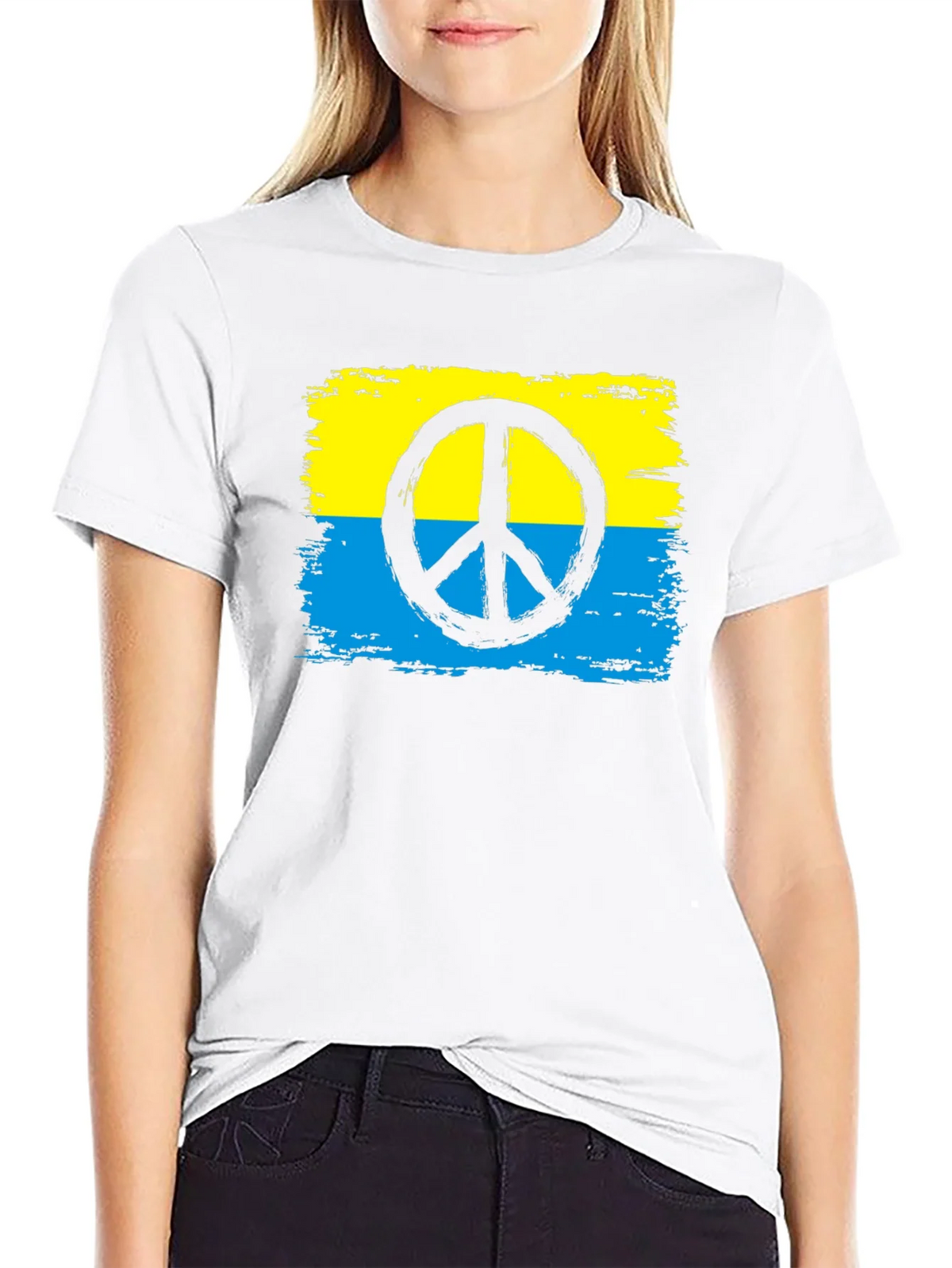 Ukraine Peace Sign T-Shirt - Black product image 8