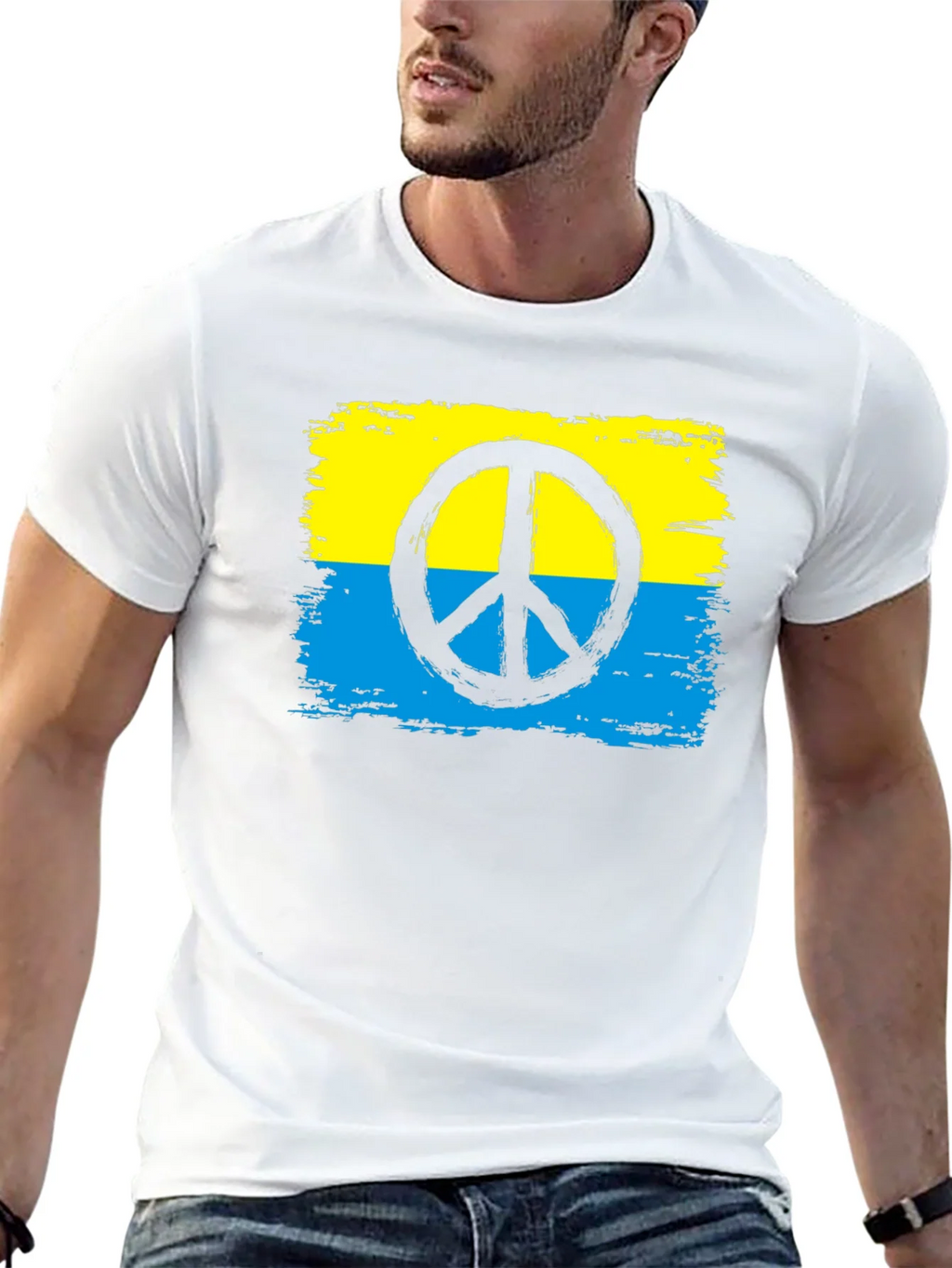 Ukraine Peace Sign T-Shirt - Black product image 12