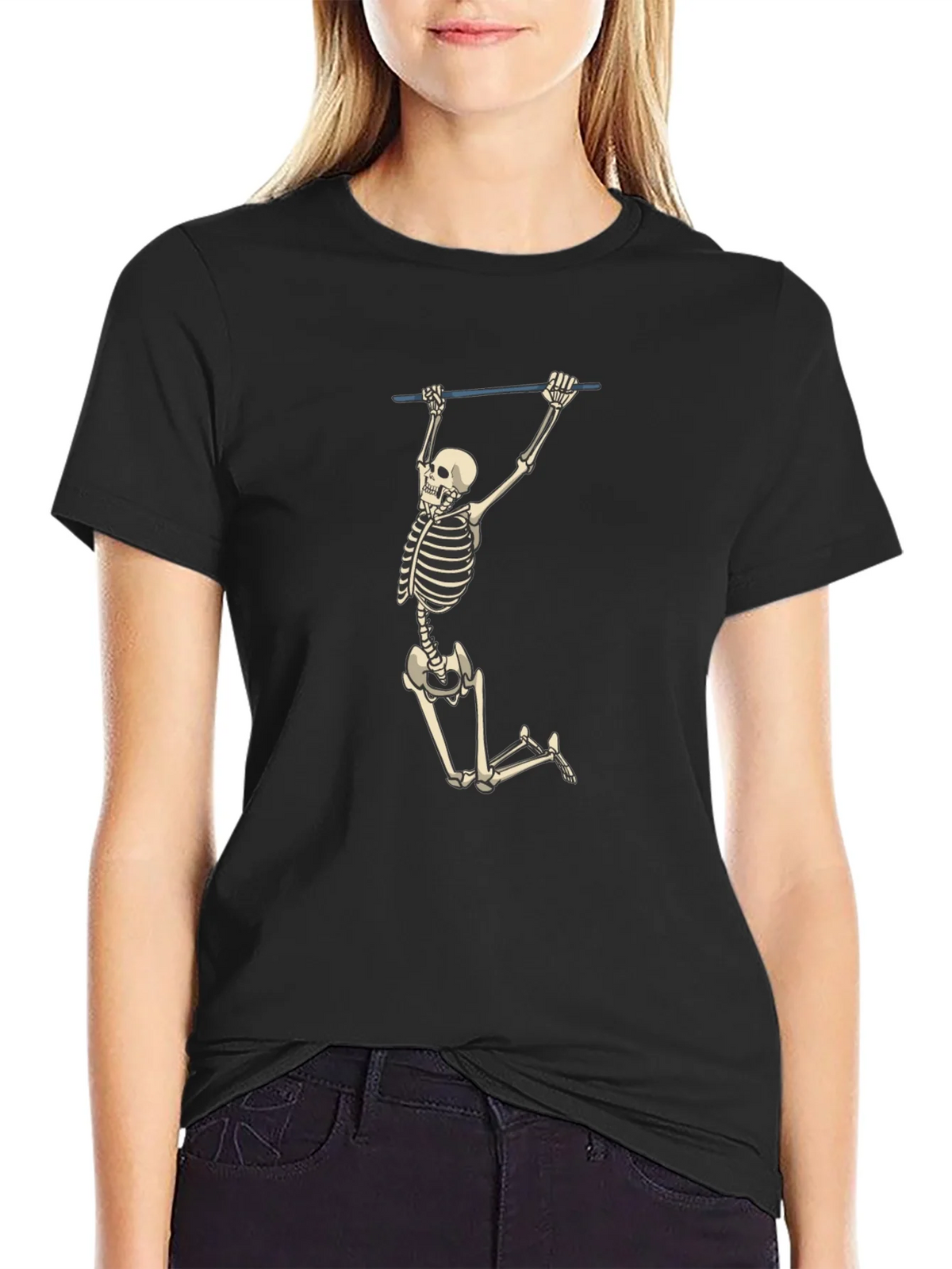 Skeleton Pull-Up Graphic Tee - Halloween Fun! product image 2