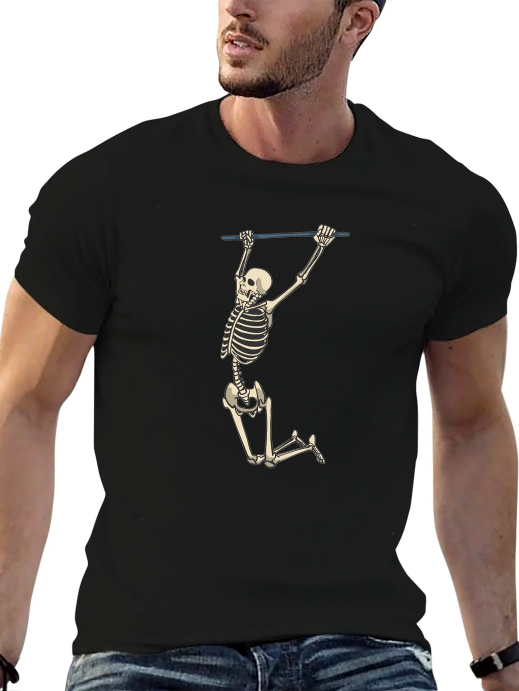 Skeleton Pull-Up Graphic Tee - Halloween Fun! product image 6