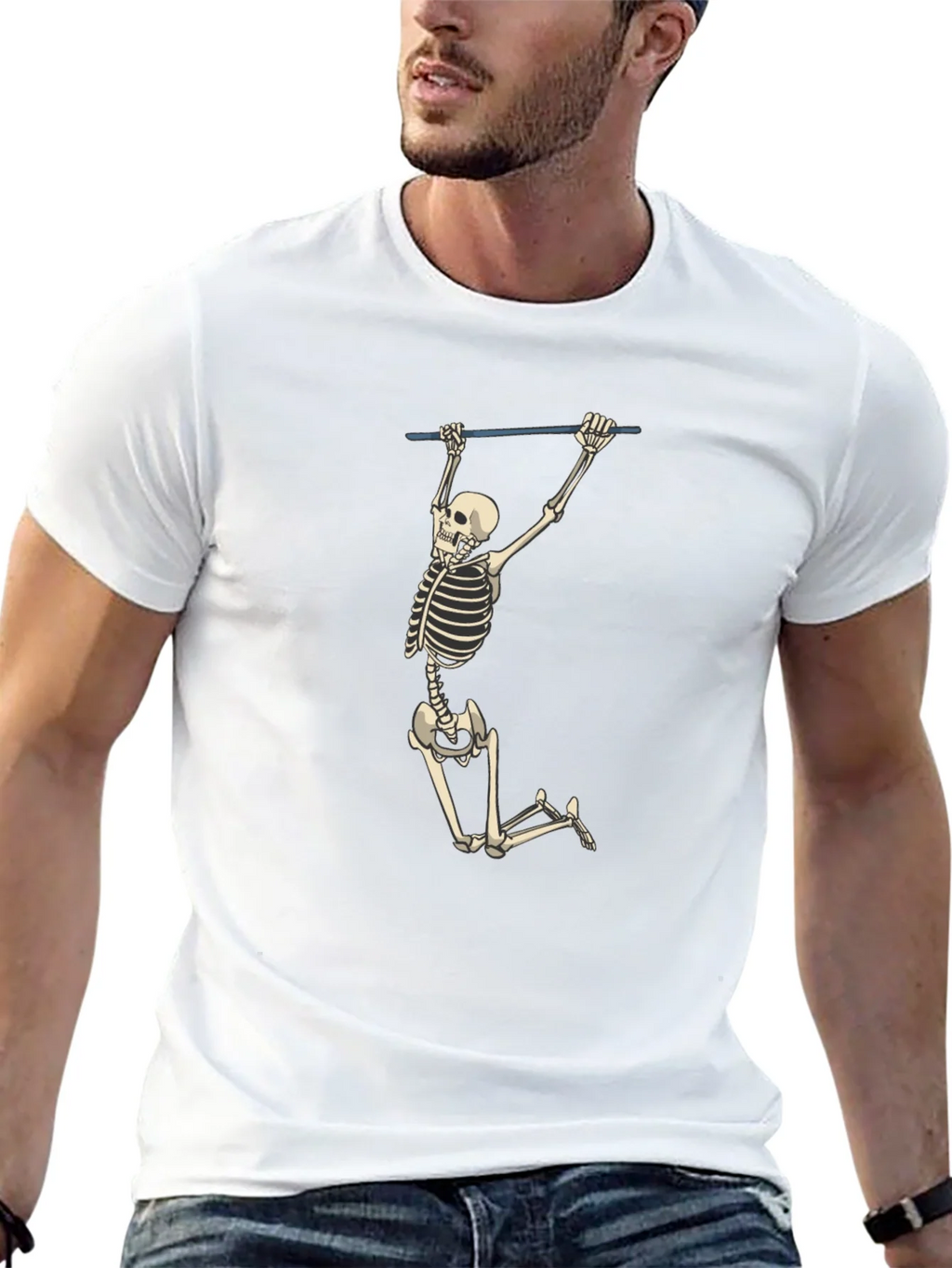Skeleton Pull-Up Graphic Tee - Halloween Fun! product image 12