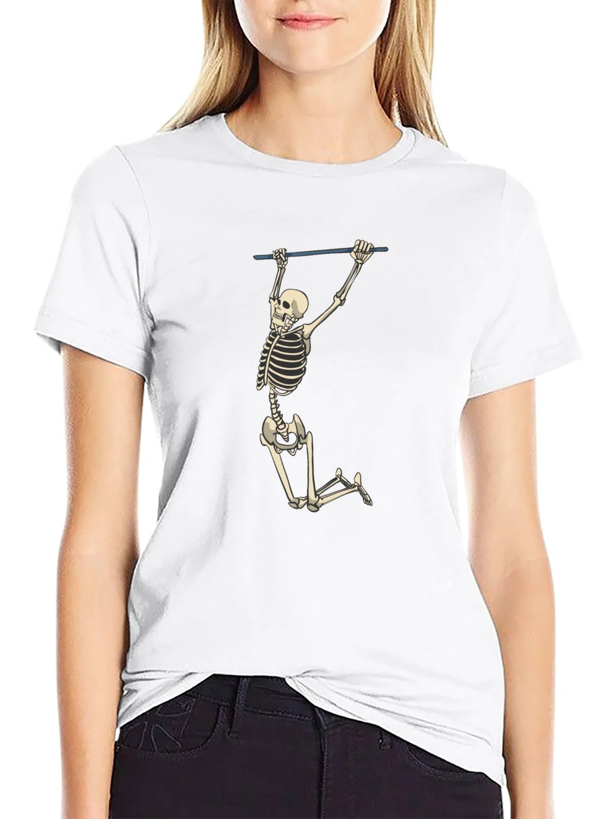 Skeleton Pull-Up Graphic Tee - Halloween Fun! product image 8