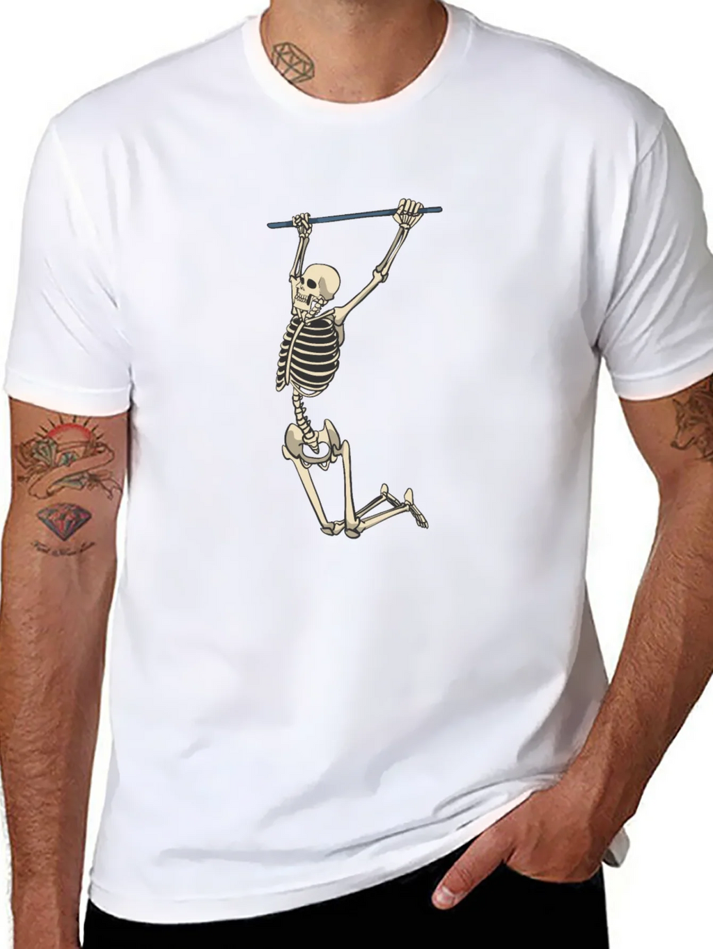 Skeleton Pull-Up Graphic Tee - Halloween Fun! product image 7