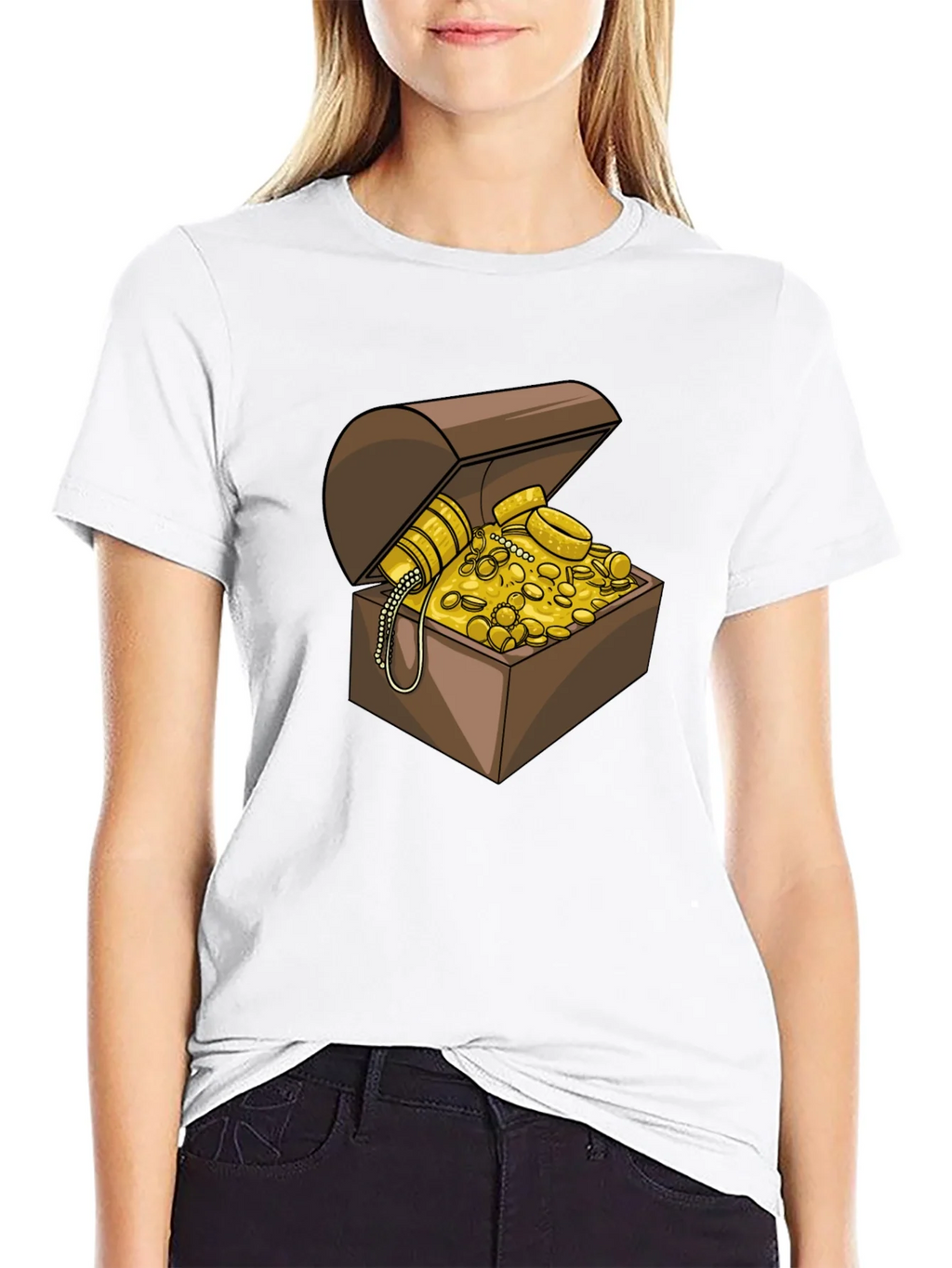Treasure Chest Graphic Tee - Black Cotton Casual Shirt product image 8