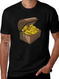 Treasure Chest Graphic Tee - Black Cotton Casual Shirt product image 1