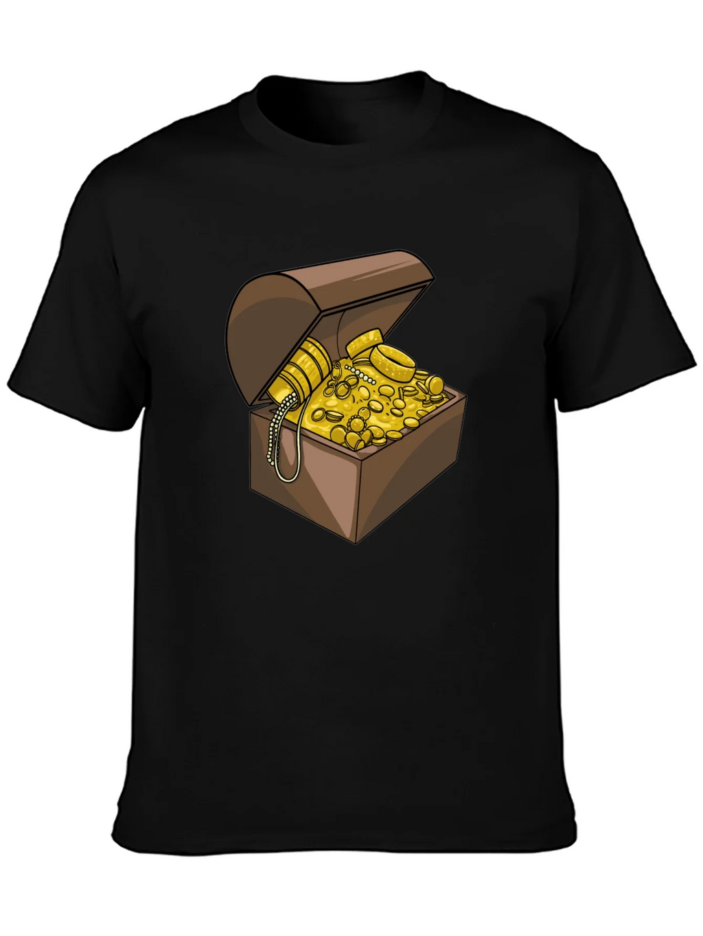 Treasure Chest Graphic Tee - Black Cotton Casual Shirt product image 3