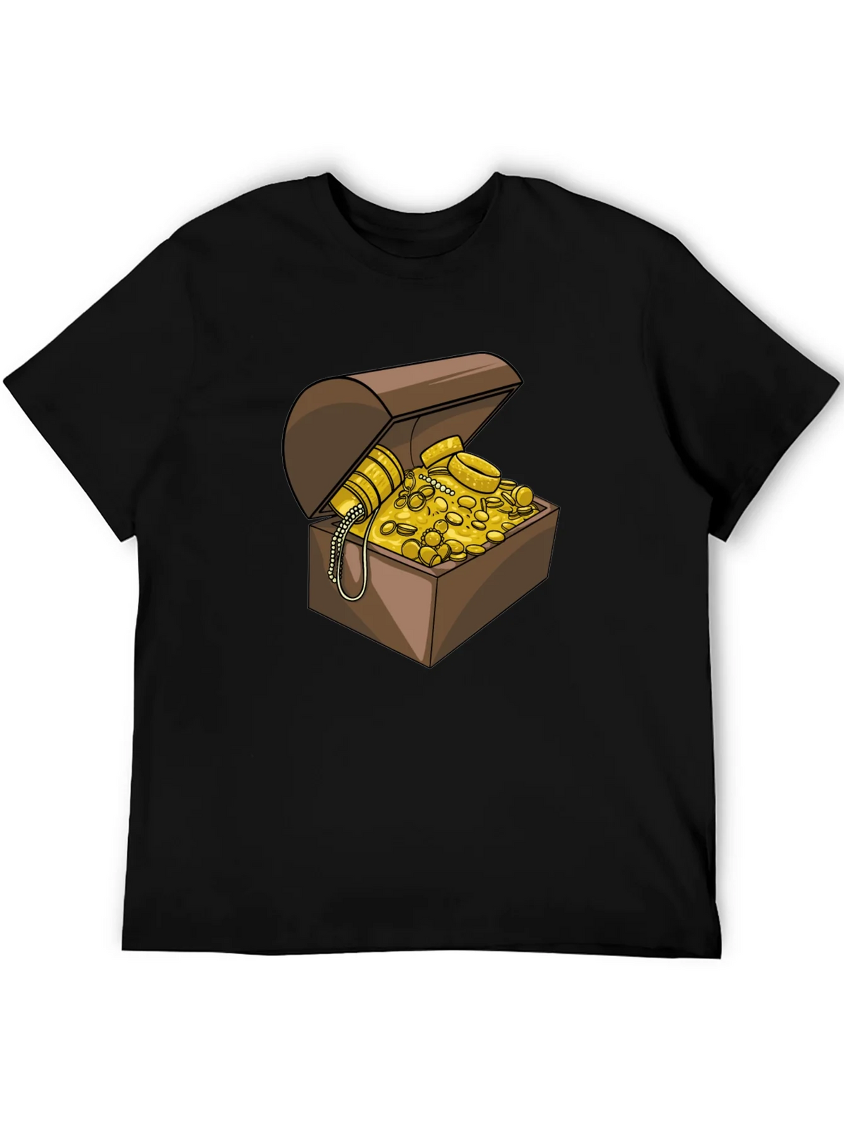 Treasure Chest Graphic Tee - Black Cotton Casual Shirt product image 5