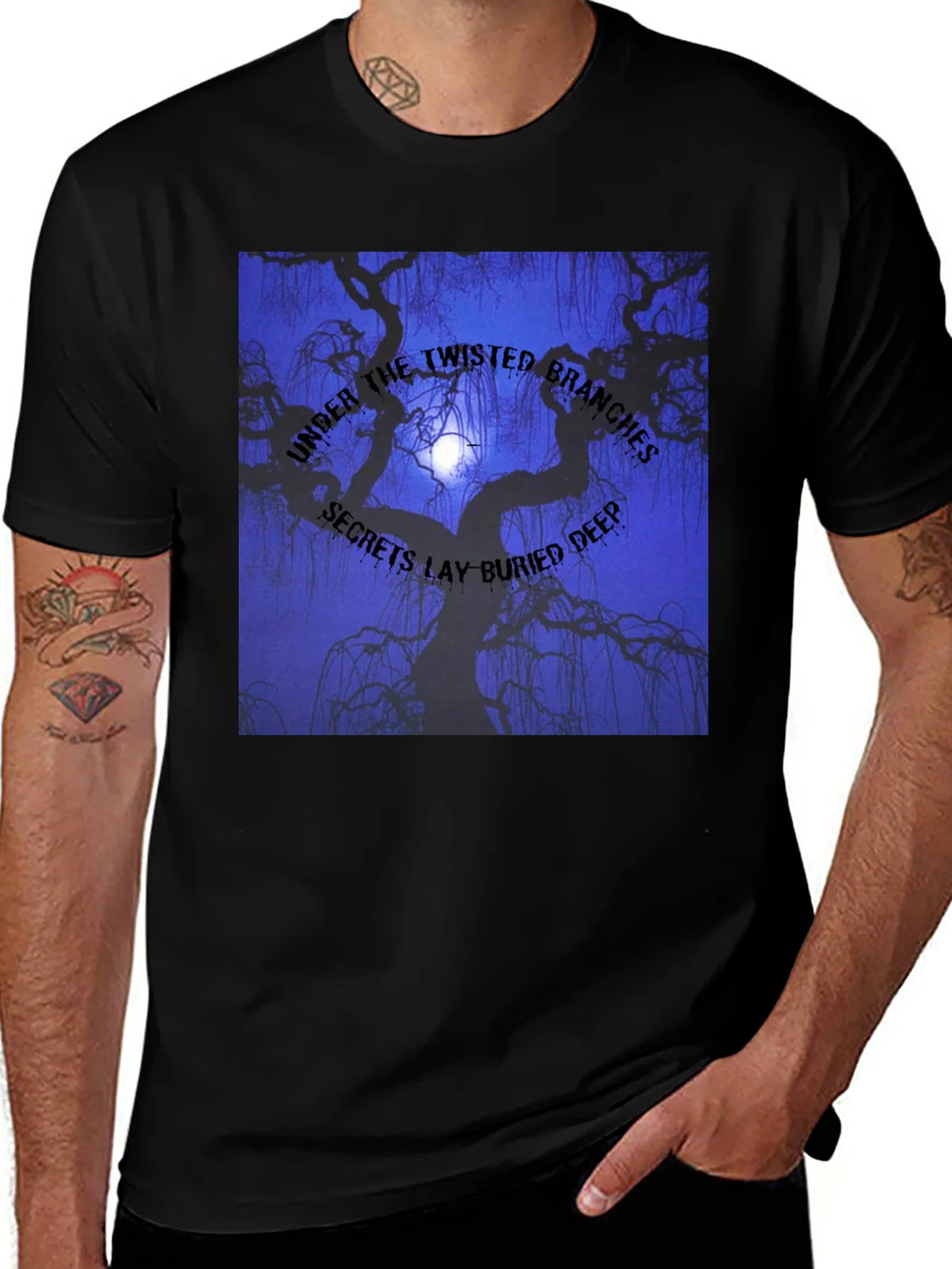Twisted Branches Graphic Tee - Dark Aesthetic product image 1