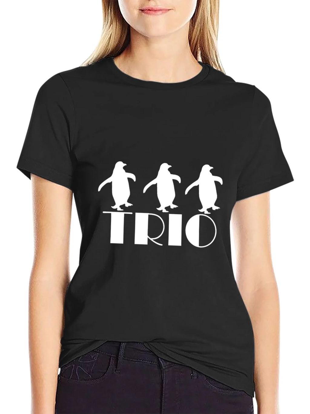 Penguin Trio Graphic Tee - Black Cotton T-Shirt product image 2