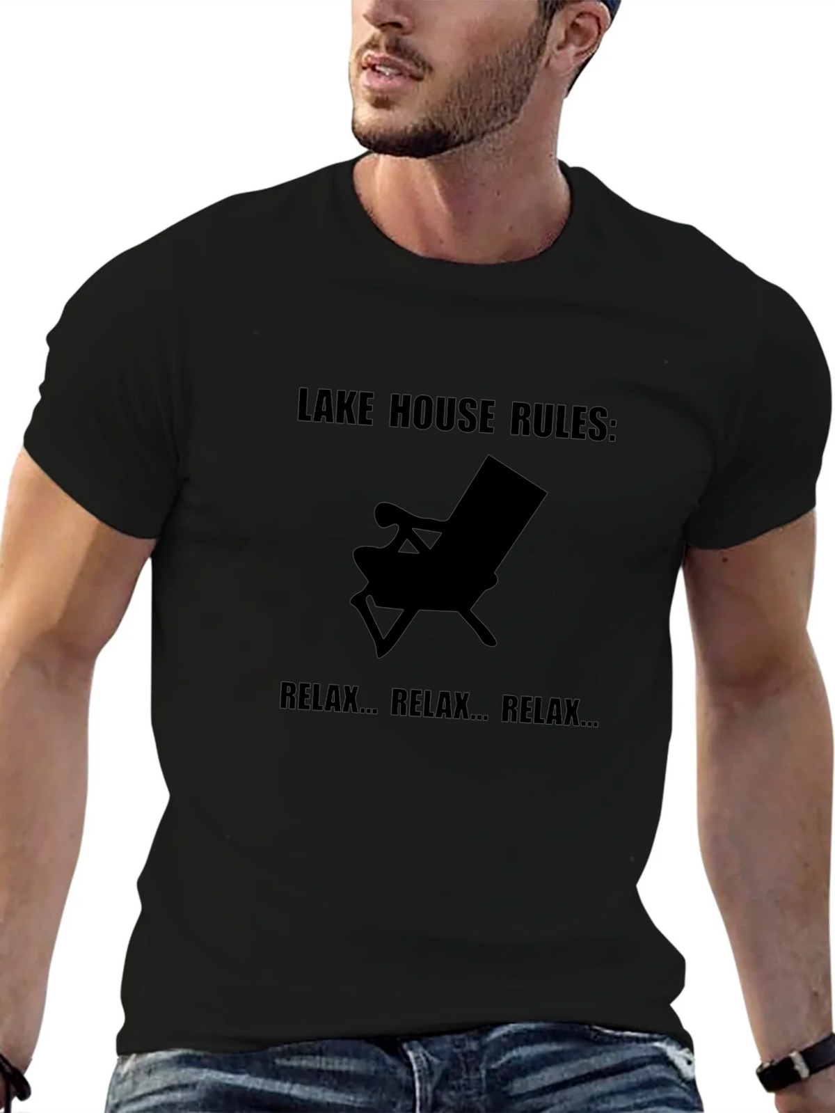 Lake House Rules Relax T-Shirt - Black Tee product image 6