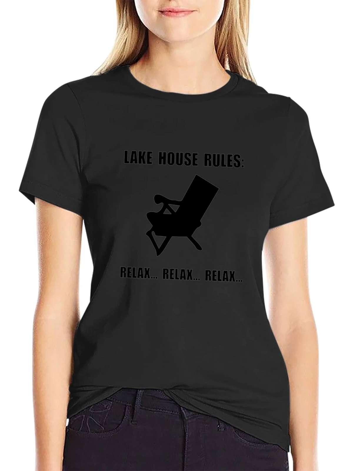 Lake House Rules Relax T-Shirt - Black Tee product image 2