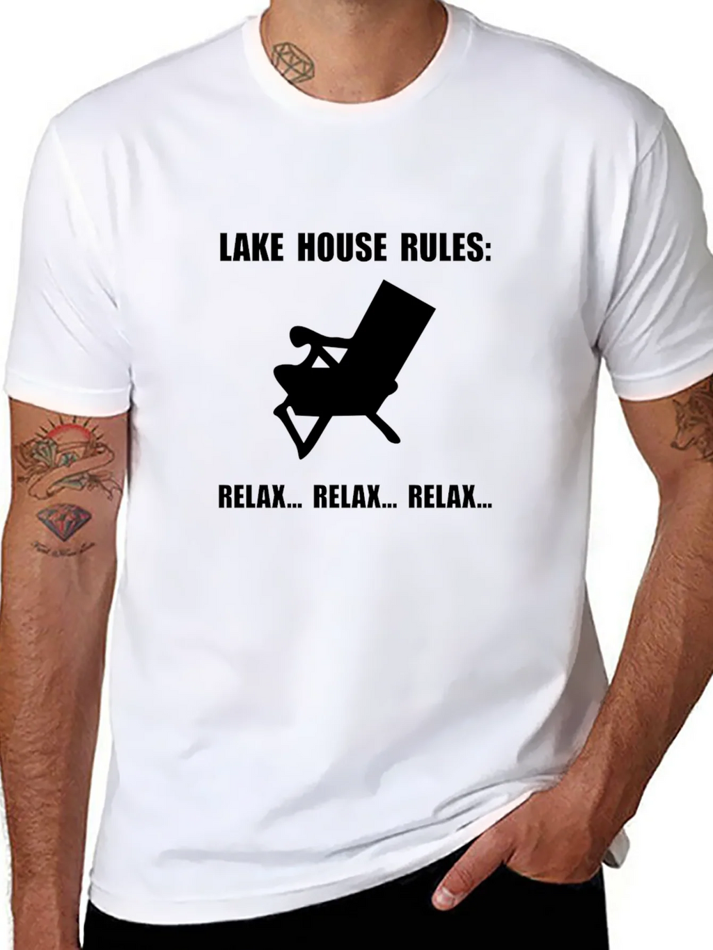 Lake House Rules Relax T-Shirt - Black Tee product image 7