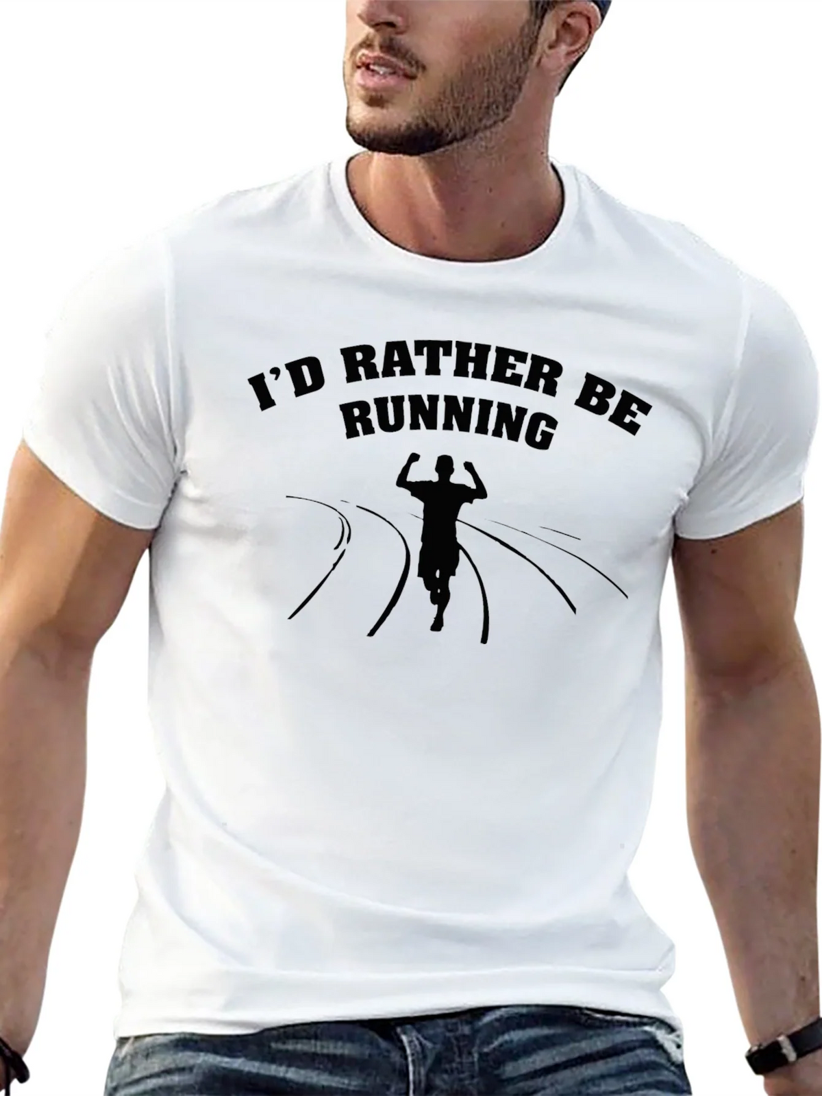 Id Rather Be Running T-Shirt - Black Graphic Tee product image 12