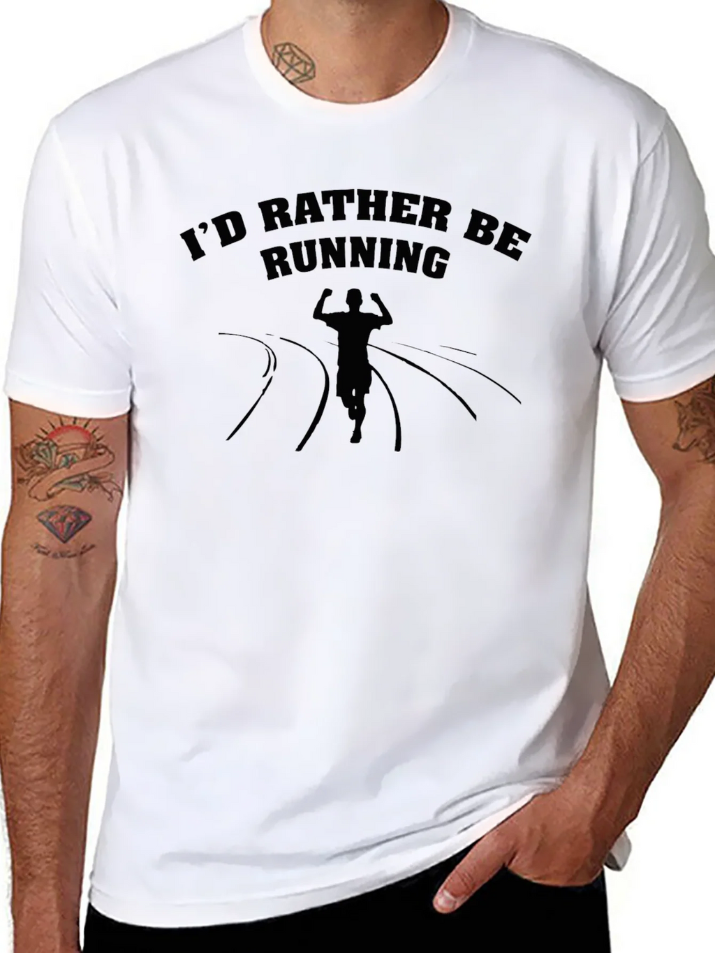 Id Rather Be Running T-Shirt - Black Graphic Tee product image 7