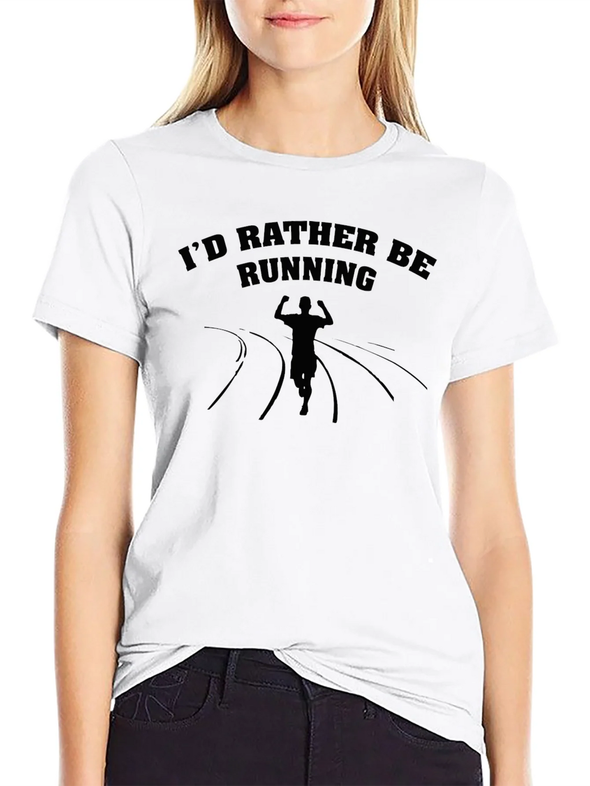 Id Rather Be Running T-Shirt - Black Graphic Tee product image 8