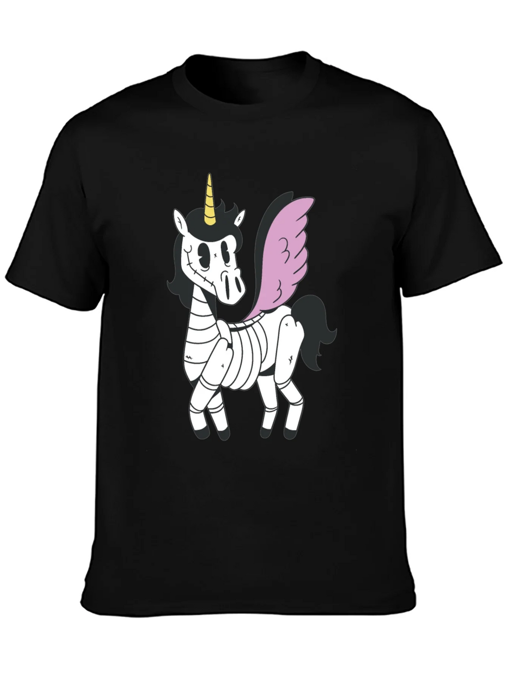 Spooky Unicorn Graphic Tee - Black Cotton T-Shirt product image 3