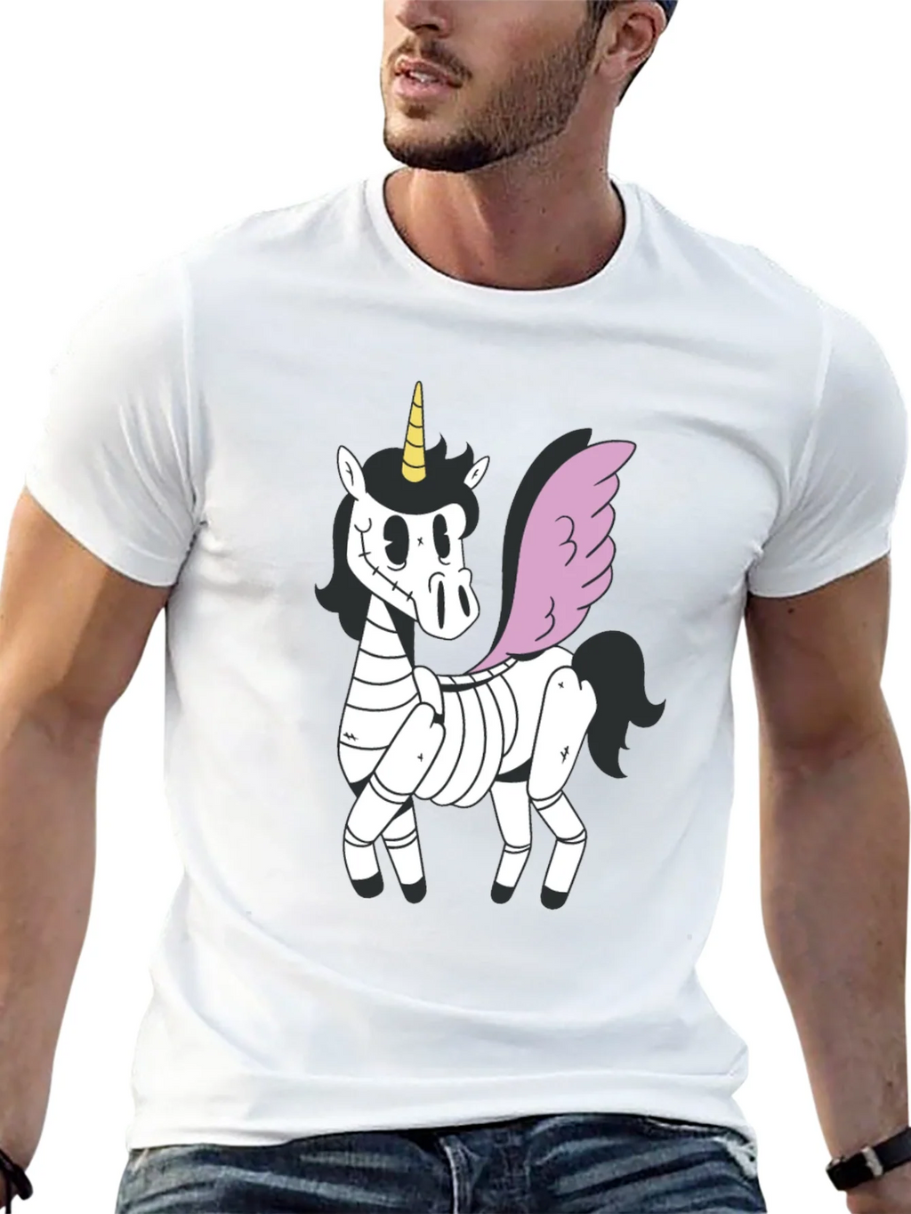 Spooky Unicorn Graphic Tee - Black Cotton T-Shirt product image 12