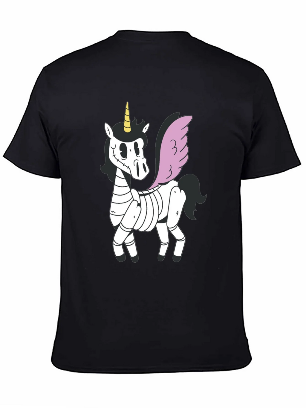 Spooky Unicorn Graphic Tee - Black Cotton T-Shirt product image 4