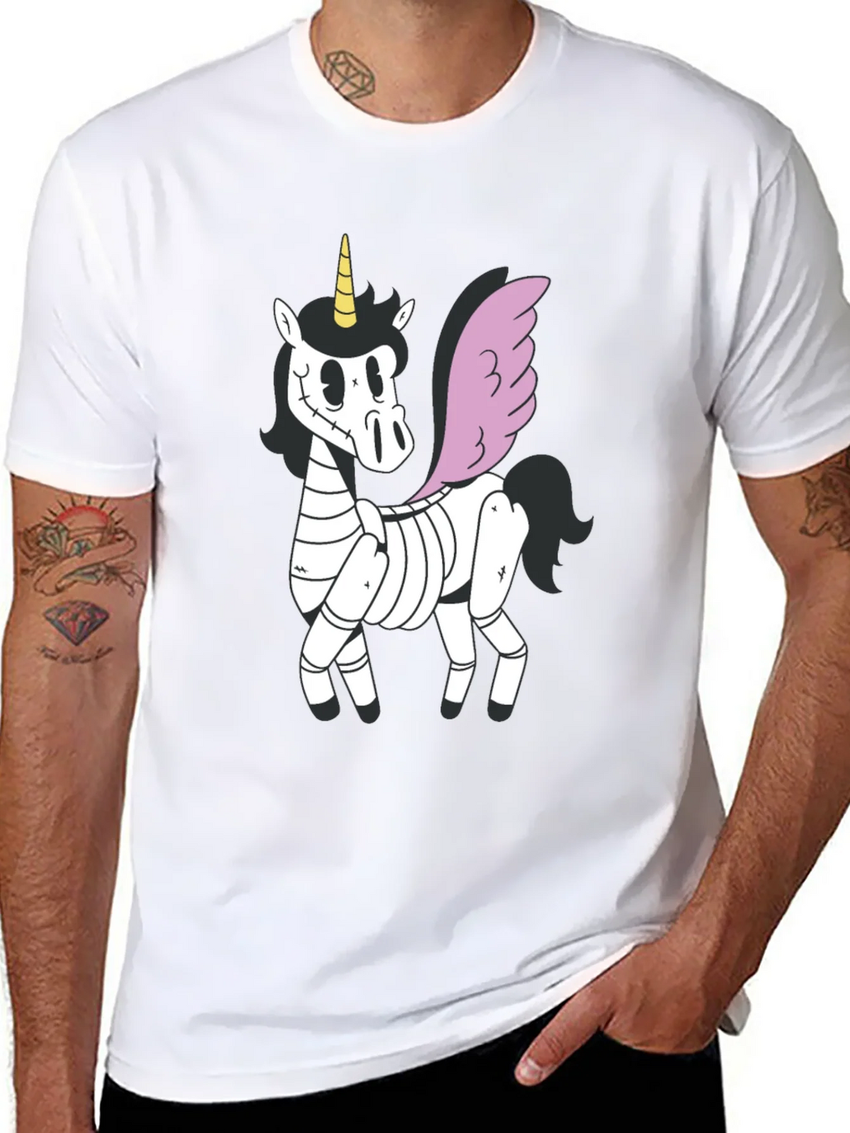 Spooky Unicorn Graphic Tee - Black Cotton T-Shirt product image 7