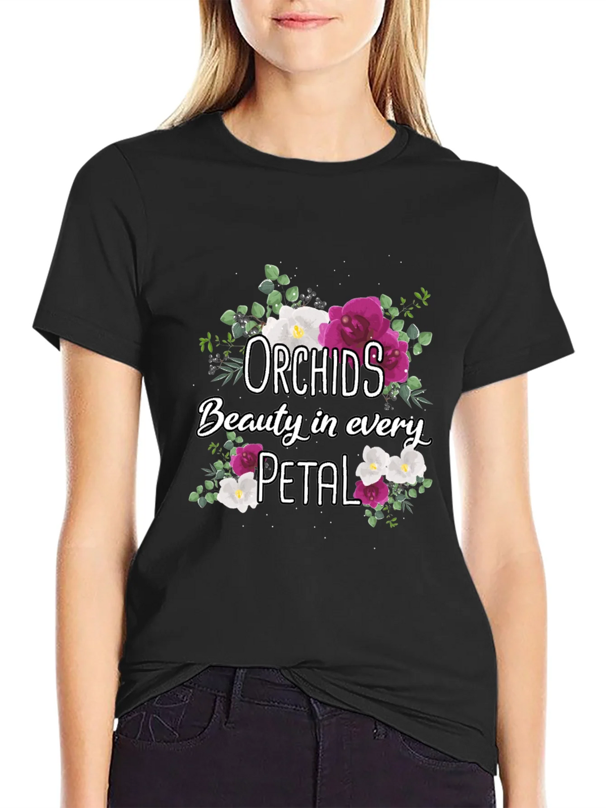 Orchids Floral T-Shirt Beauty in Every Petal product image 2