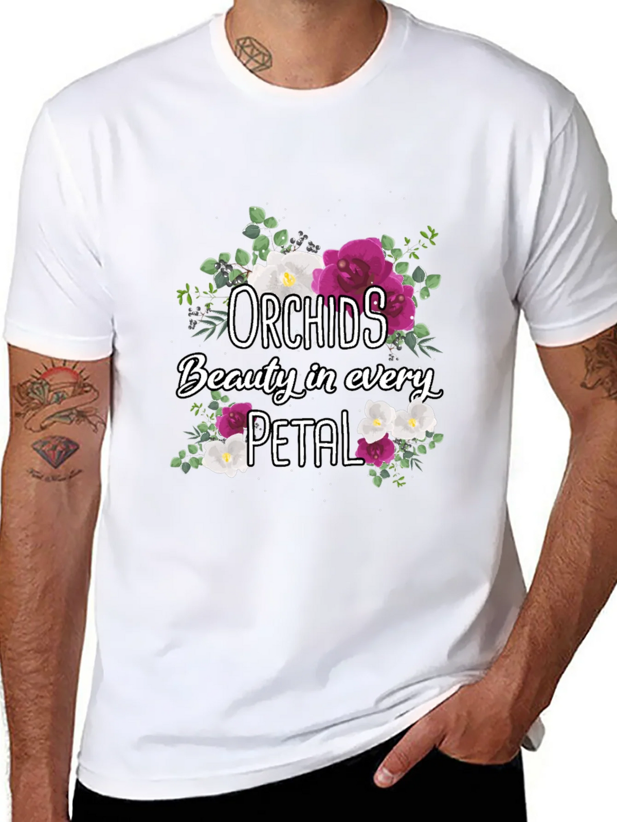 Orchids Floral T-Shirt Beauty in Every Petal product image 7