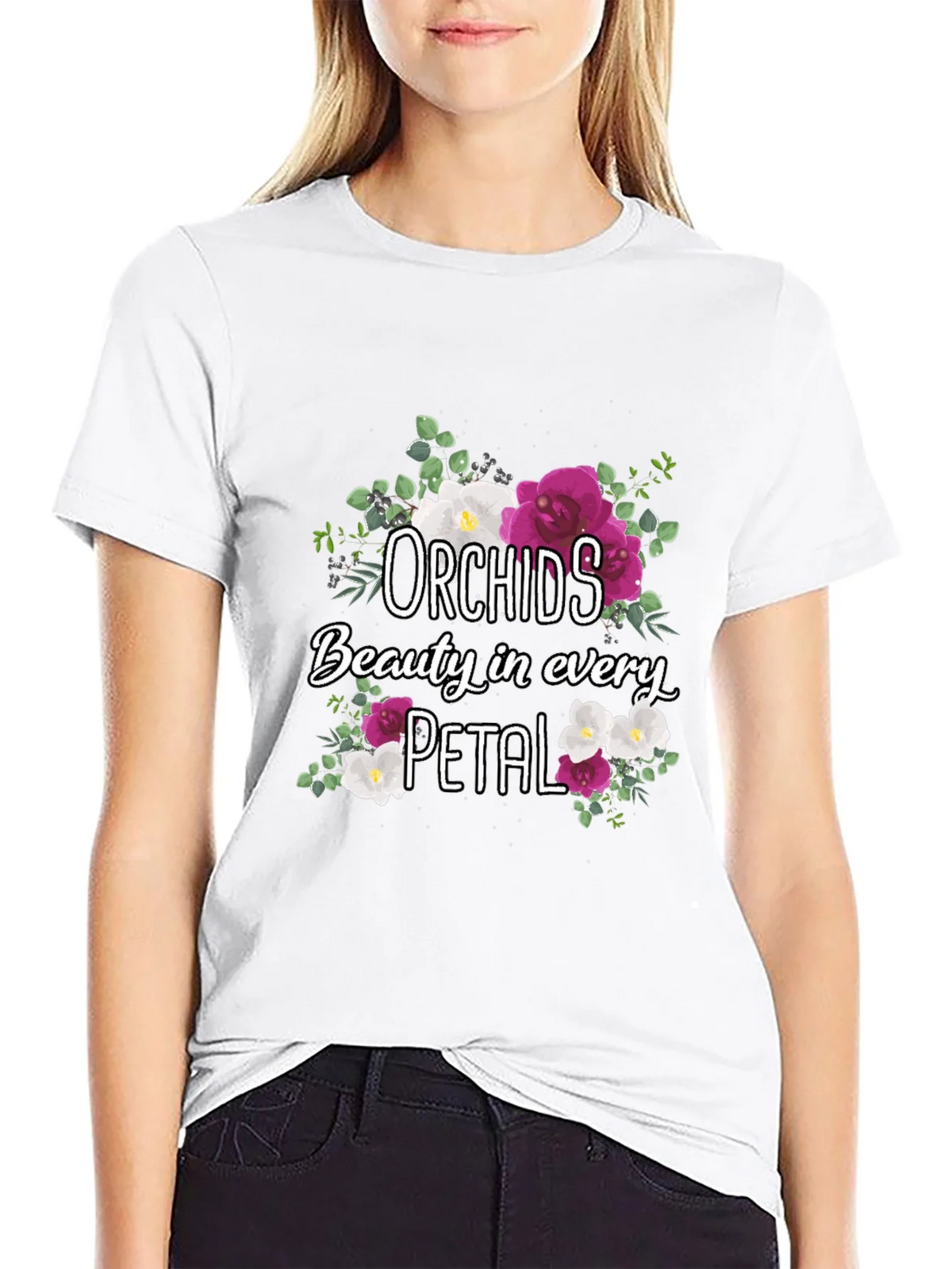 Orchids Floral T-Shirt Beauty in Every Petal product image 8