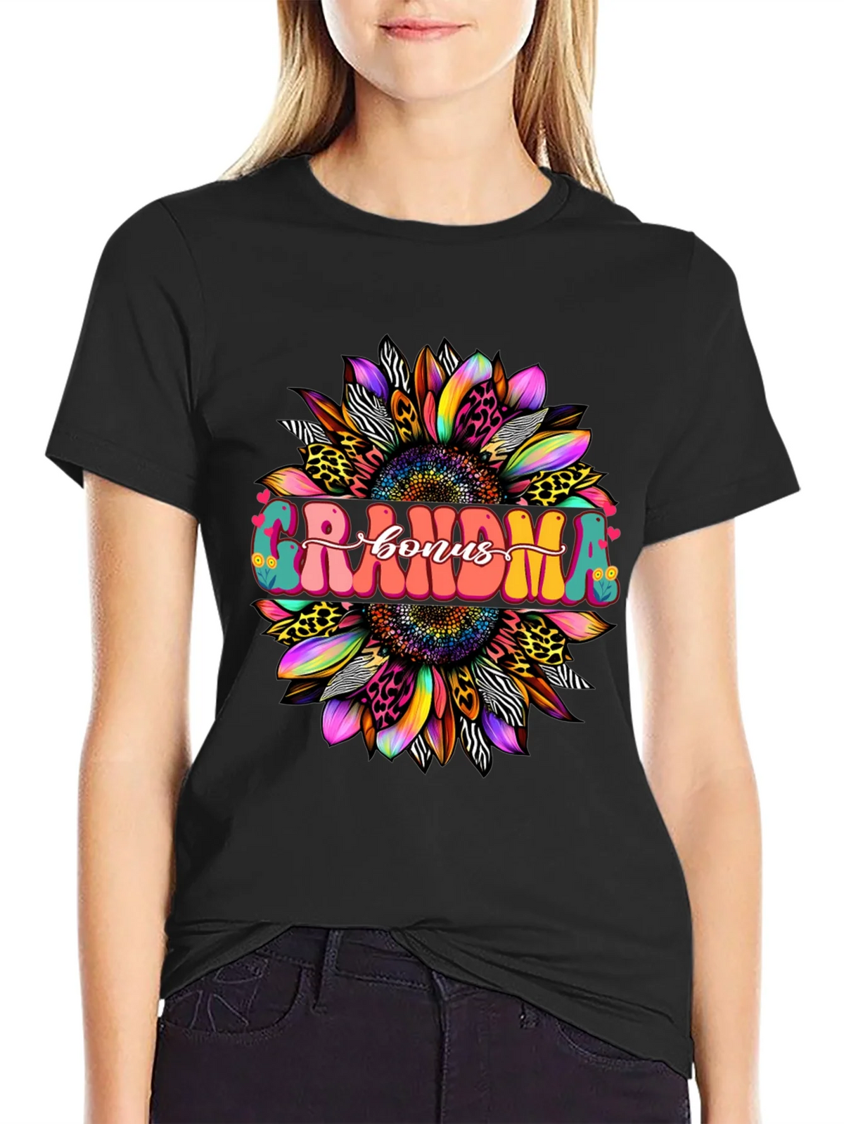 Grandma Bonus Graphic Tee - Sunflower Design product image 2