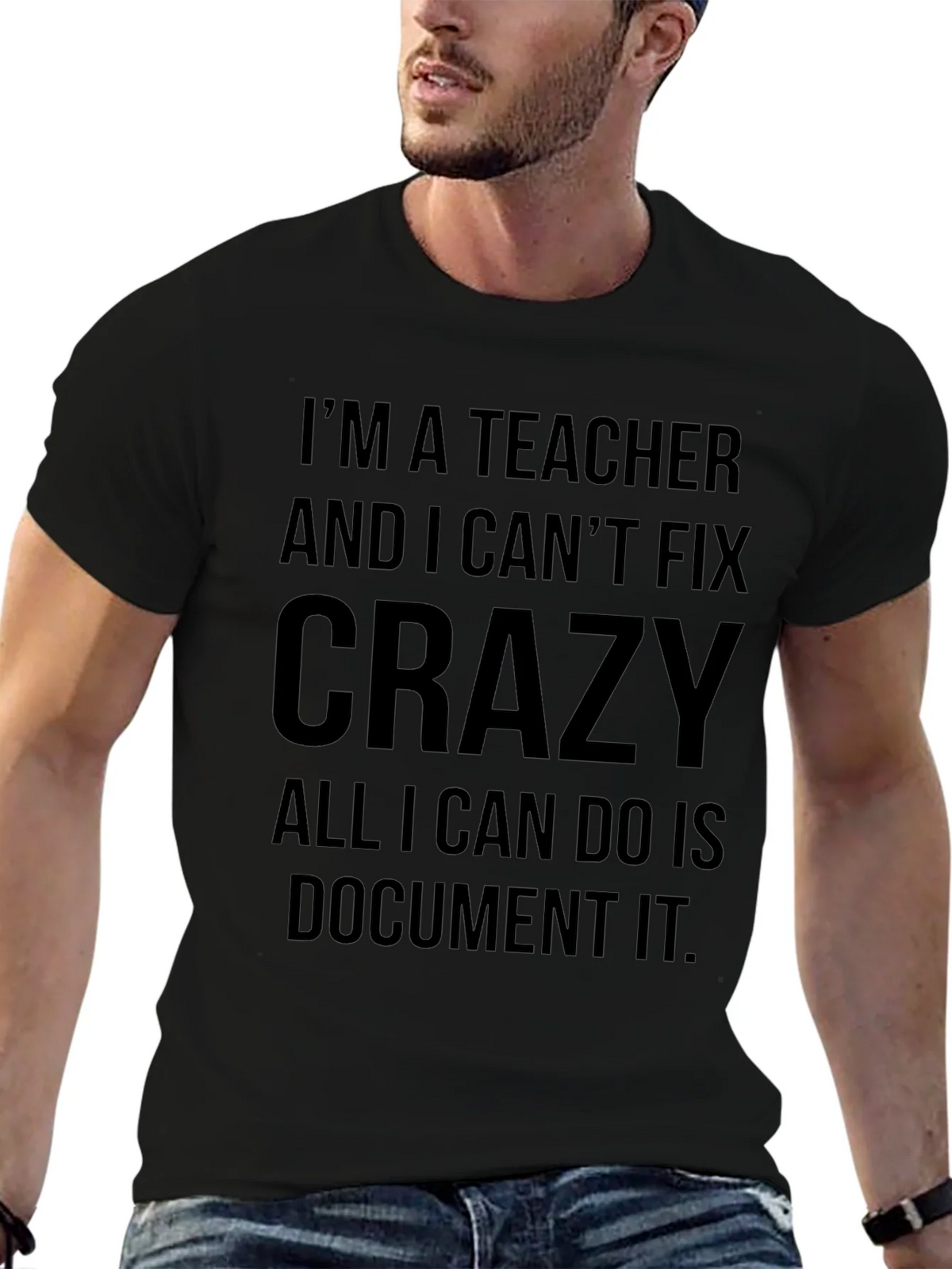 Teacher Crazy Funny Black T-Shirt product image 6