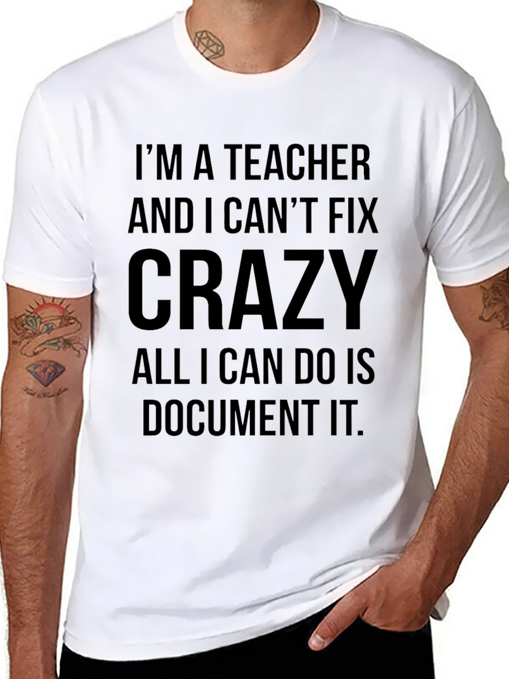 Teacher Crazy Funny Black T-Shirt product image 7