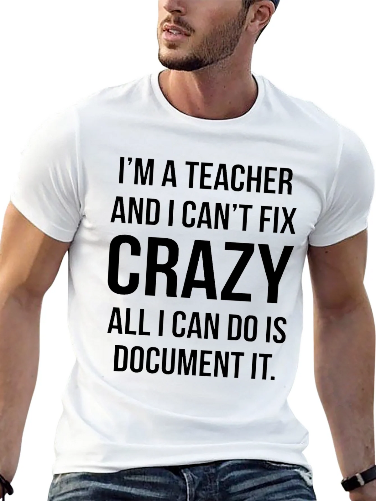 Teacher Crazy Funny Black T-Shirt product image 12