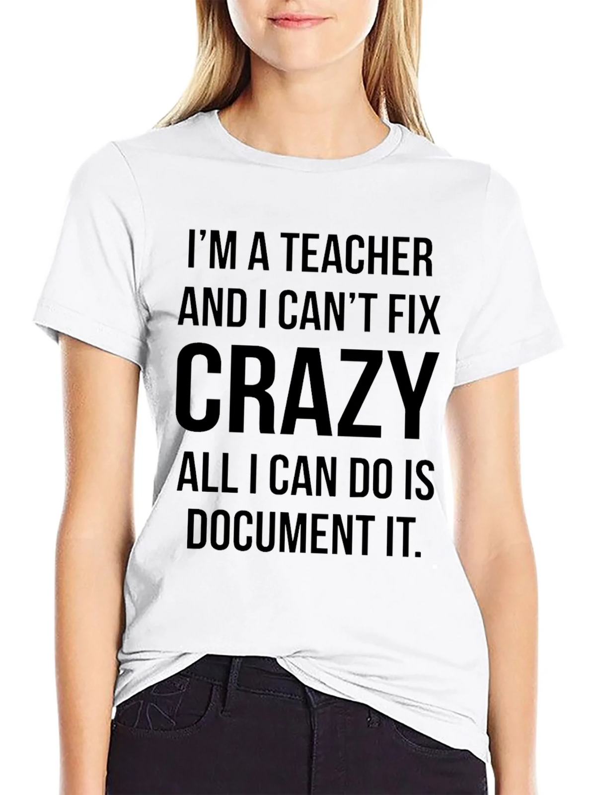 Teacher Crazy Funny Black T-Shirt product image 8
