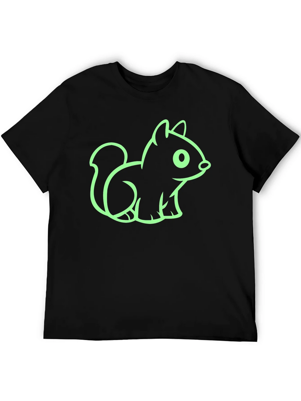 Cute Squirrel Graphic Tee - Black Cotton T-Shirt product image 5