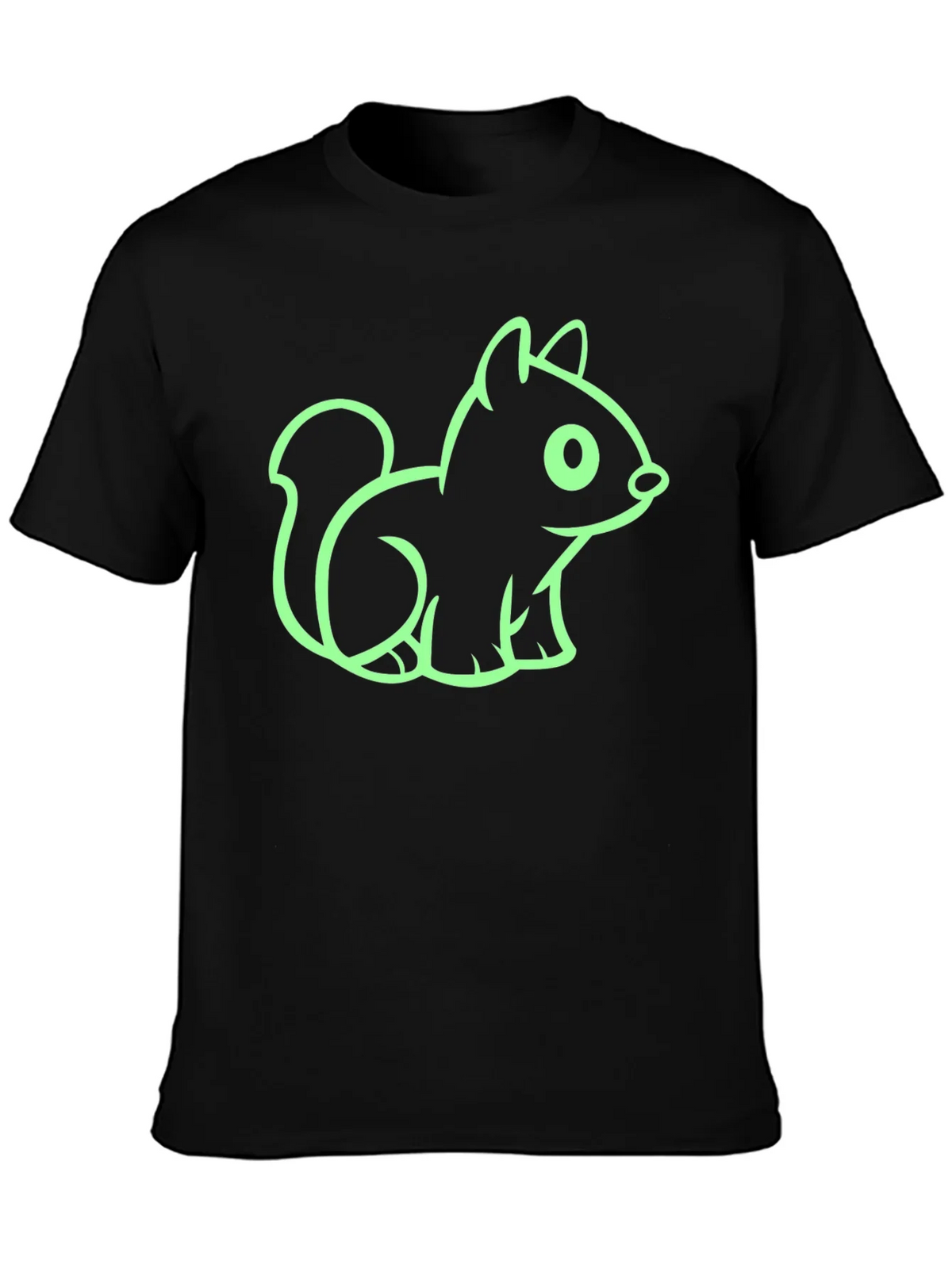 Cute Squirrel Graphic Tee - Black Cotton T-Shirt product image 3