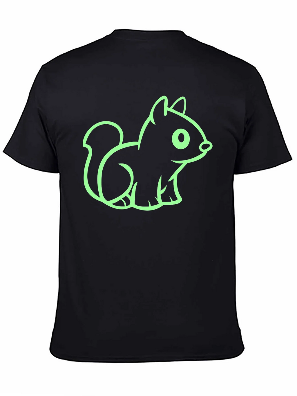 Cute Squirrel Graphic Tee - Black Cotton T-Shirt product image 4