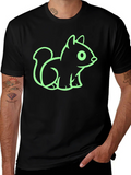 Cute Squirrel Graphic Tee - Black Cotton T-Shirt product image 1