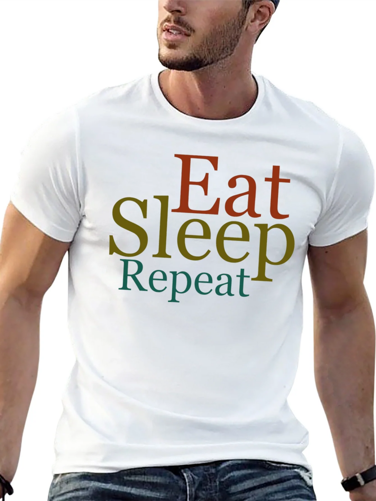 Eat Sleep Repeat Graphic Tee - Black T-Shirt product image 12