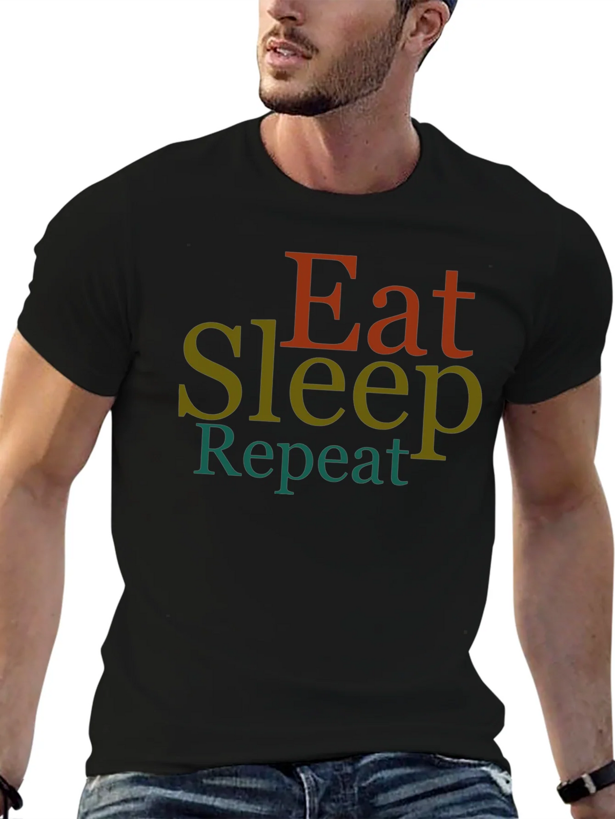 Eat Sleep Repeat Graphic Tee - Black T-Shirt product image 6