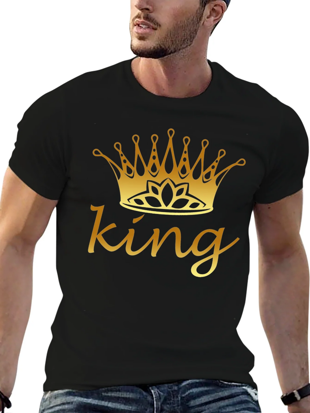 King Crown Graphic Tee - Black Cotton Shirt product image 4