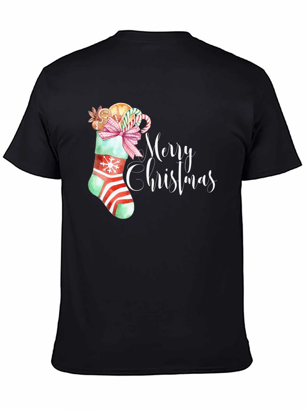 Festive Merry Christmas Stocking T-Shirt product image 4