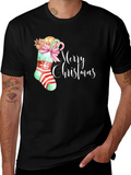 Festive Merry Christmas Stocking T-Shirt product image 1