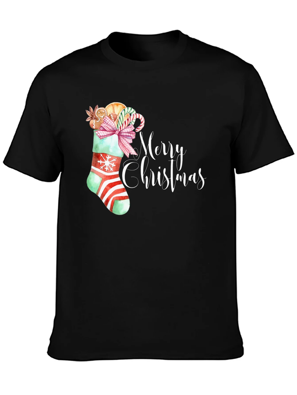 Festive Merry Christmas Stocking T-Shirt product image 3